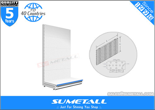 China Europe Style Single Side Shop Display Racks Shelving With Perforated Back Panel supplier