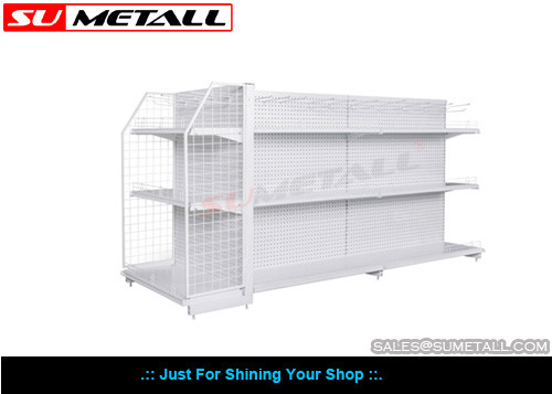 China Round Hole Peg Supermarket Display Shelf , Metal Display Racks For Grocery Store supplier