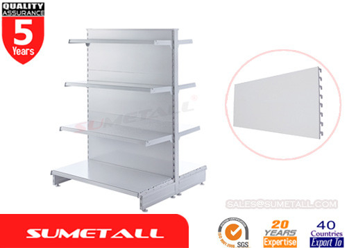China Gondola Merchandise Display Racks / Boutique Display Shelves Flat Back Panel supplier