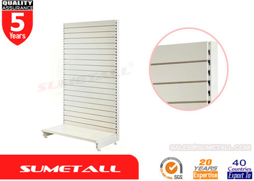 China Metal Slatwall Gondola Store Shelving / Product Display Shelving For Grocery Store supplier