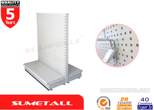 China Supermarket Gondola Shelving With Perforated Panel , Retail Shop Display Stands supplier