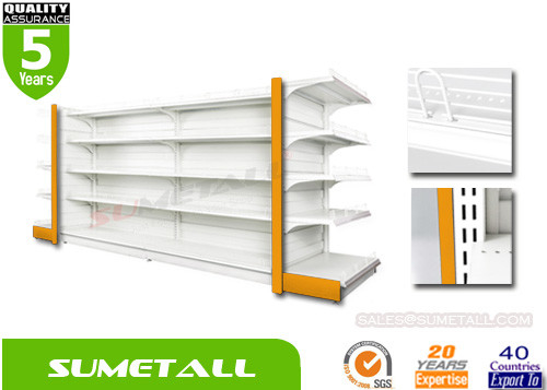China Convenience Store Shelving Metal Infill Back Panel , Retail Display Shelving For Grocery Store supplier