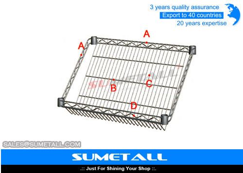 China Commercial Wire Shelving Chrome Storage Racks For Display Brochure / Catalogue supplier