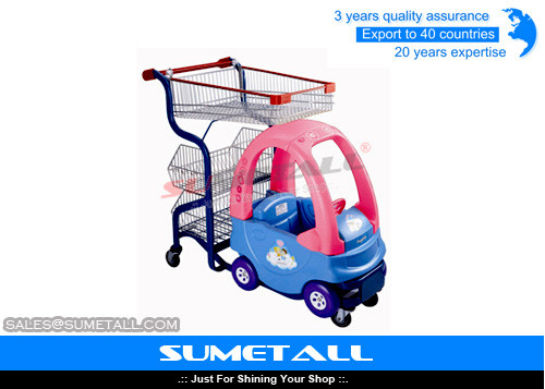 China Metal Childrens Shopping Trolley With Seat supplier