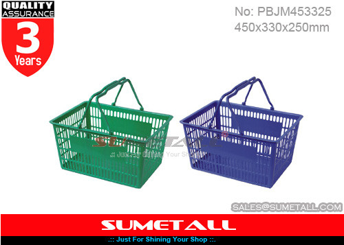 China Personal Hand Held Plastic Shopping Baskets 26L / Small Shopping Hand Baskets supplier