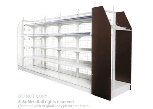 China Commercial 4 - 6 Layers Convenient Store Shelving With Light Duty Wire Mesh Backing supplier