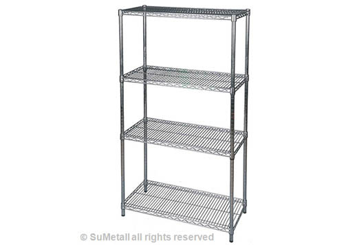 China 4 Levels Metal Chrome Wire Shelving , Household Wire Storage Shelving 36&quot; X 18&quot; X 72&quot; supplier