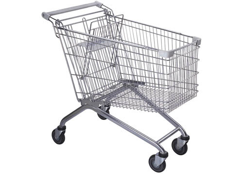 China Safety Metal 4 Wheel Supermarket Shopping Trolley  / Grocery Shopping Cart 180L supplier