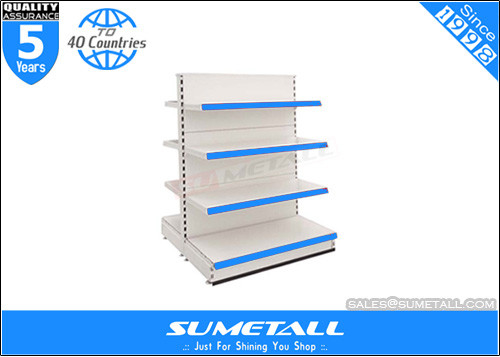 China Double Side Gondola Shop Display Shelf Tego Compatible With Flat Back Panel supplier