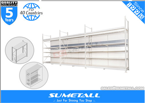 China Integrated System Large Shop Display Shelf Metal Display Racks For Department Store supplier