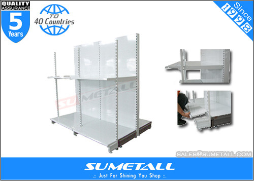 China Grocery Store Shop Display Shelf / Product Display Stands With Outrigger Post supplier