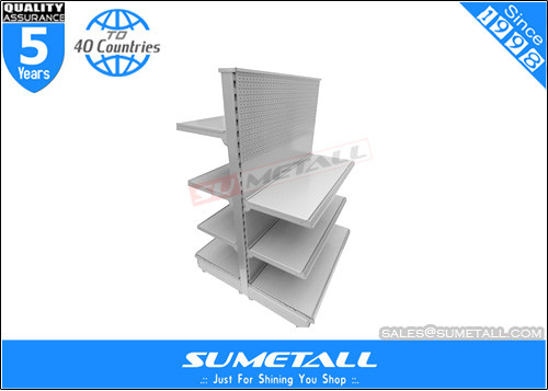 China Commercial Retail Store Display Shelves , Steel Grocery Store Display Racks Double Side supplier