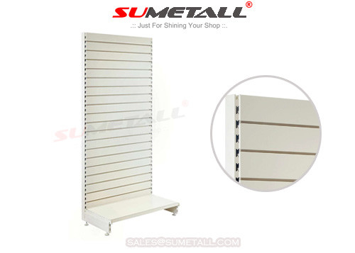 China Movable Slatwall Back Panel Retail Store Shelving , Metal Convenience Store Fixtures supplier
