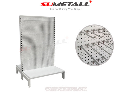 China Durable Retail Store Shelving Dimpled Peg Panel , Steel Display Shelves For Shops supplier