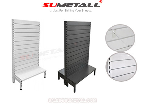 China Slat Panel Backing Retail Display Fixtures , Commercial Display Shelves For Retail Stores supplier