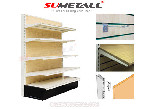 China Medium Duty Retail Store Shelving With MDF Wood Back Infills For Hardwares Store supplier