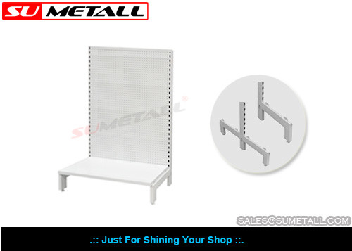 China White Supermarket Display Fixtures ，Retail Display Shelving Units With Welded Basefoot supplier
