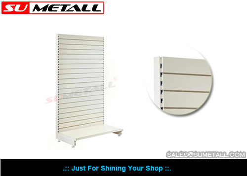 China Light Duty Supermarket Display Shelf With Slat Wall Backing For Products Display supplier