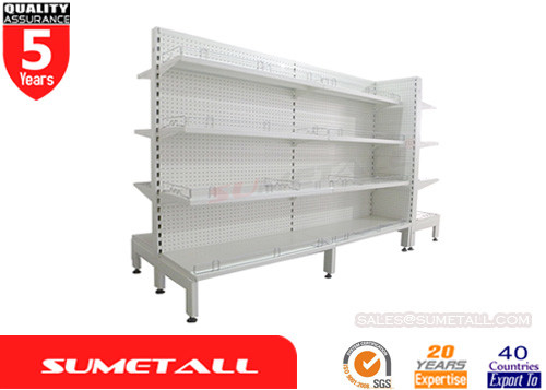 China Large Gondola Display Shelving With Dimpled Hole Peg Panel L900 x D450/450 x H2100mm supplier