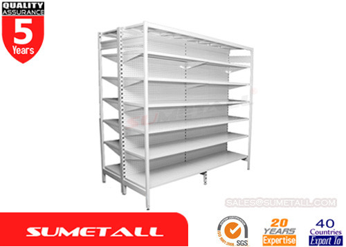 China Outrigger Department Store Gondola Store Shelving With Round Hole Perforated Panel supplier