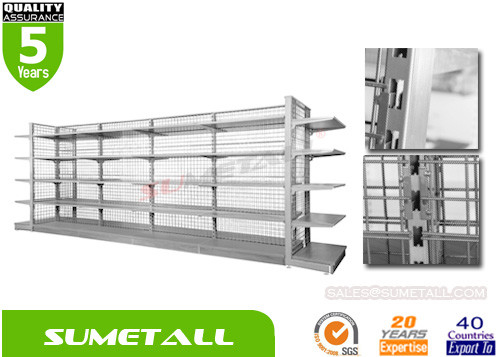 China Economical Convenience Store Display Racks With Metal Infill Back Panel L1000 X D450 X H1800mm supplier