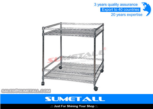 China Promotional Chrome Wire Shelving Wire Racks On Wheels For Supermarket / Shop supplier