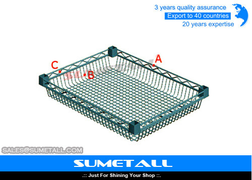 China Adjustable Wire Basket Shelves Chrome Wire Shelving for Home / Industrial supplier