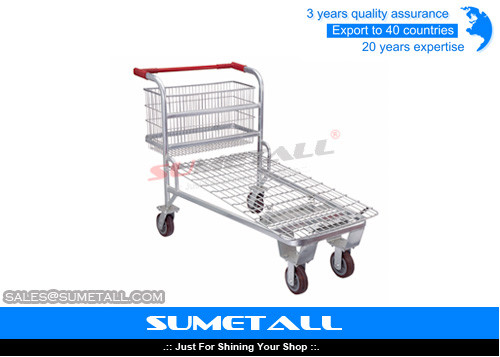 China Steel Supermarket Shopping Trolley Extra Large Shopping Cart For Wholesale Market supplier