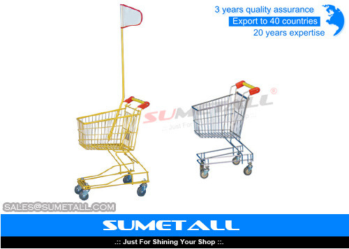 China Colorful Lightweight Supermarket Shopping Trolley Kids Shopping Cart With Wheels supplier