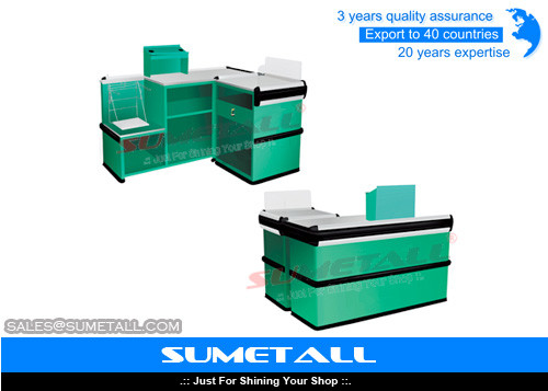 China Automatic Quick Check Retail Checkout Counter / Store Checkout Counter Stainless Steel supplier