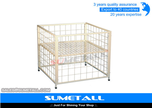 China Supermarket / Grocery Store Wire Storage Cages Wire Mesh Baskets For Storage supplier