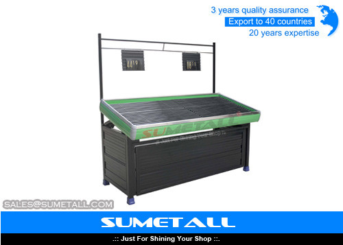 China Customized Steel Fruit Vegetable Display Rack For Retail Stores / Supermarket supplier
