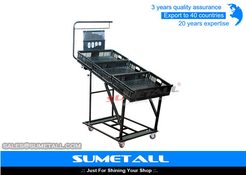 China Movable Fruit And Vegetable Display Rack For Grocery Store Produce Displays supplier