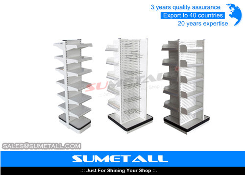China 4 Way Metal Display Racks For Grocery Store supplier