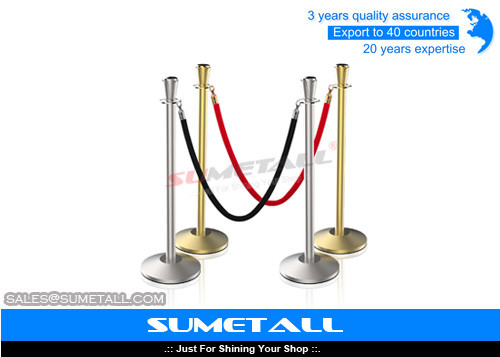 China Stainless Steel Retractable Barrier Posts / Security Rope Barriers For Crowd Control supplier