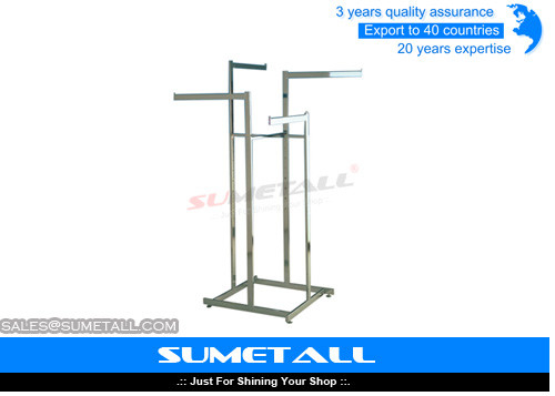 China Metal Shop Display Fittings / Commercial Grade Garment Rack For Clothes Hanging supplier