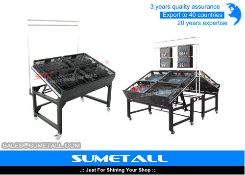 China Steel Vegetable And Fruit Display Shelving Units Single Sided / Double Sides supplier