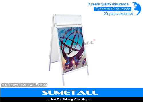 China Aluminum Shop Display Fittings / Sandwich Board Signs A Frame For Advertising supplier