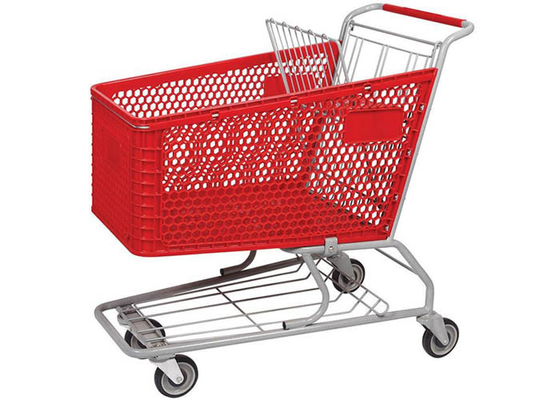 China Plastic Shopping Trolley Unfold Supermarket DurableTrolley with High Capacity 200L 180L 165L supplier