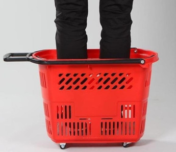 China Mobile Trolley Baskets With Casters supplier